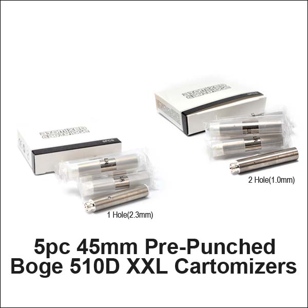 45mm Boge Pre-Punched 510D XXL Cartomizers (5pk)